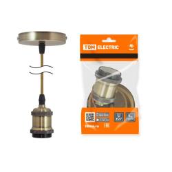 Патрон TDM Лофт Е27 металл с подвесом бронзовый