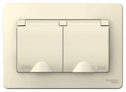 Розетка SYSTEME ELECTRIC Blanca двойная с заземлением молочный BLNRS441122