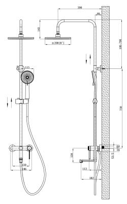 Душевая система ESKO Sochi T260SC 
