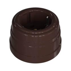 Розетка сетевая ТМ МЕЗОНИНЪ Усадьба с заземлением коричневый GE30301-04