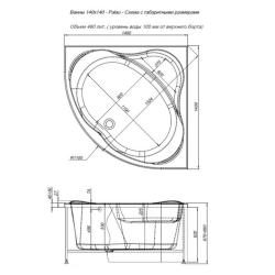 Ванна акриловая AQUANET Palau 140*140 см