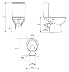 Унитаз-компакт CERSANIT Parva Clean On