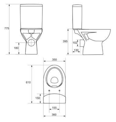 Унитаз-компакт CERSANIT Parva Clean On