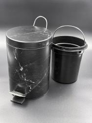 Ведро для мусора JOY HOME черный мрамор 3 л 