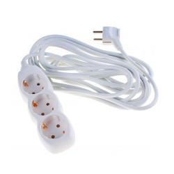 Удлинитель TDM 3 гнезда с заземлением белый 3 м