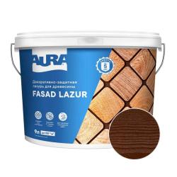 Лазурь декоративно-защитная AURA Fasad Lazur Палисандр 9 л