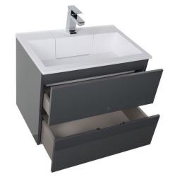 Тумба с раковиной AQUANET Алвита 70 серый антрацит 