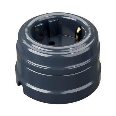 Розетка сетевая ТМ МЕЗОНИНЪ с заземлением серая гавань GE70301-57