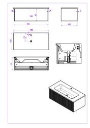 Тумба с раковиной LA FENICE Terra 100 синий