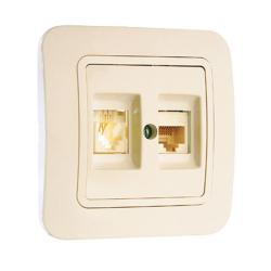 Розетка комбинированная MAKEL Lilium САТ5е/TF кремовый 70237