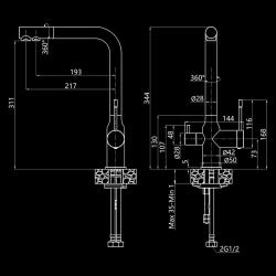 Смеситель для кухни ELGHANSA 56A5026-MattGold