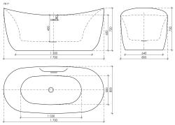 Ванна акриловая SANCOS Jazz 170*80 см 