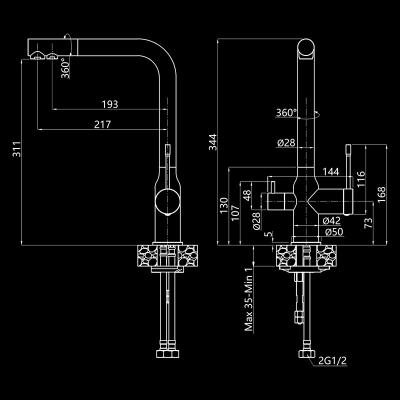 Смеситель для кухни ELGHANSA 56A5026-Steel