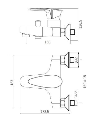 Смеситель для ванны ONE LIFE BY ORANGE OL26-500