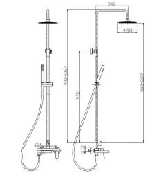 Душевая система BELBAGNO Delta DEL-VSCM-BORO