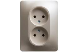 Розетка сетевая SYSTEME ELECTRIC Glossa с заземлением двойная жемчуг GSL000624