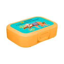 Ланч-бокс 0,85л с декором "Веселые надписи" (желтый) /Homver/