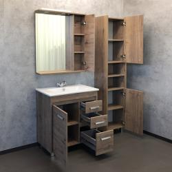 Зеркальный шкаф COMFORTY Марио дуб темный 75*83,2 см