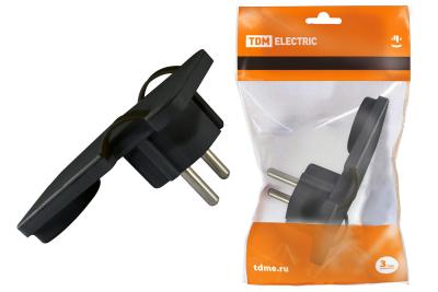 Вилка TDM угловая плоская черный