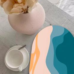 Салфетка подстановочная ПЛАСТМАРКЕТ бирюзовый, персиковый 45*32 см