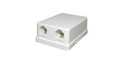 Розетка телефонная RJ11 6P4C двойная накладная белый