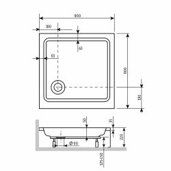 Поддон акриловый RGW Style сифон 90*90 см