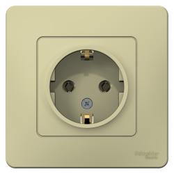 Розетка SYSTEME ELECTRIC Blanca с заземлением бежевый BLNRS001017