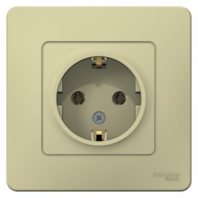 Розетка SYSTEME ELECTRIC Blanca с заземлением бежевый BLNRS001017