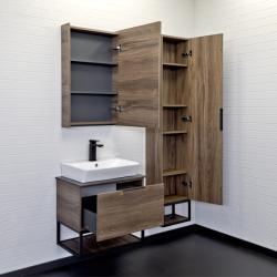 Зеркальный шкаф COMFORTY Порто 50 дуб темно-коричневый 48,5*80 см