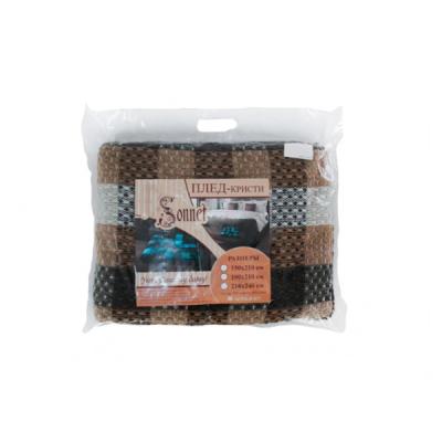 Плед ТАЙМ ТЕКСТИЛЬ Клетка Желтый, черный 190*210 см