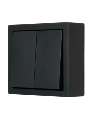 Выключатель LEZARD Leto 2 клавиши черный бархат 752-4200-101