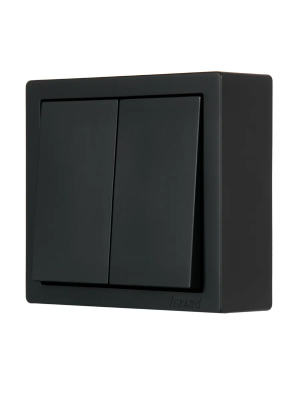 Выключатель LEZARD Leto 2 клавиши черный бархат 752-4200-101
