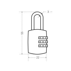 Замок навесной АЛЛЮР ВС1К22/3