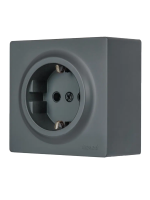 Розетка сетевая LEZARD Leto с заземлением графит 752-3400-122B