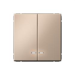 Механизм выключателя SYSTEME ELECTRIC Art Gallery 2 клавиши с подсветкой песочный GAL001253