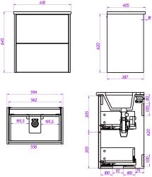 Тумба с раковиной LA FENICE Tesoro 60 дуб Галифакс табак