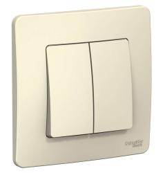 Выключатель SYSTEME ELECTRIC Blanca 2 клавиши молочный BLNVS010502
