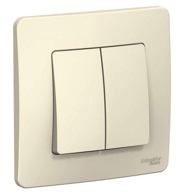 Выключатель SYSTEME ELECTRIC Blanca 2 клавиши молочный BLNVS010502