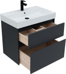 Тумба с раковиной AQUANET Бруклин 70 антрацит