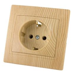 Розетка сетевая TDM Таймыр Эко с заземлением сосна SQ1814-0212