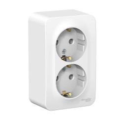 Розетка SYSTEME ELECTRIC Blanca двойная с заземлением белый BLNRA010211