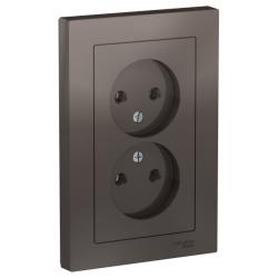 Розетка сетевая SYSTEME ELECTRIC Atlas design двойная мокко ATN000620