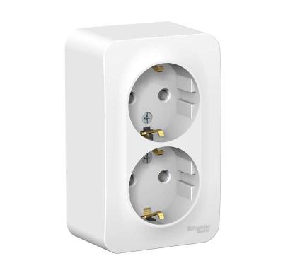 Розетка SYSTEME ELECTRIC Blanca двойная с заземлением белый BLNRA010211