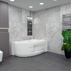 Ванна акриловая RADOMIR Ирма R Стандарт-Chrome полотенцедержатель 169*110 см