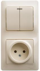 Блок розетка и выключатель SYSTEME ELECTRIC Glossa бежевый GSL000273