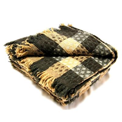 Плед ТАЙМ ТЕКСТИЛЬ Клетка Желтый, черный 190*210 см