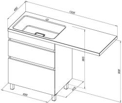 Тумба с раковиной AQUANET Вега 130 L