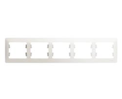 Рамка SYSTEME ELECTRIC Glossa 5 постов горизонтальная белый GSL000105