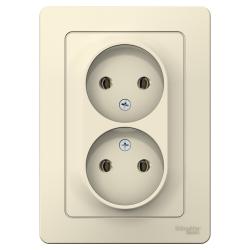 Розетка SYSTEME ELECTRIC Blanca двойная молочный BLNRS000022
