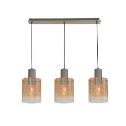 Подвес ЛАЙТ СФЕРА 7613-3PC Brushed silver+amber glass Серебро